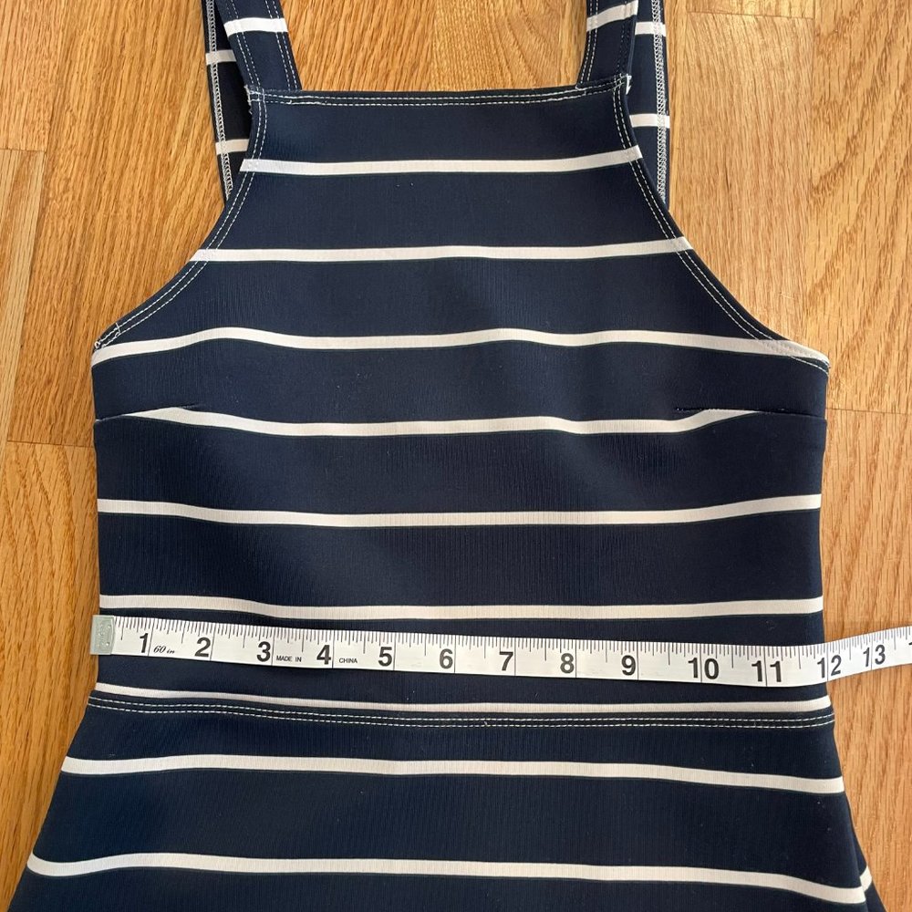 Abercrombie Neoprene Square Neck Dress Navy Stripe Women’s XS - Picture 8 of 12